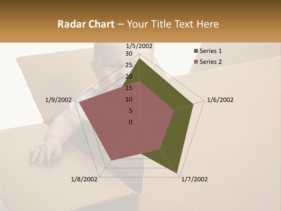 A Baby Sitting In A Cardboard Box With A Smile On His Face PowerPoint Template