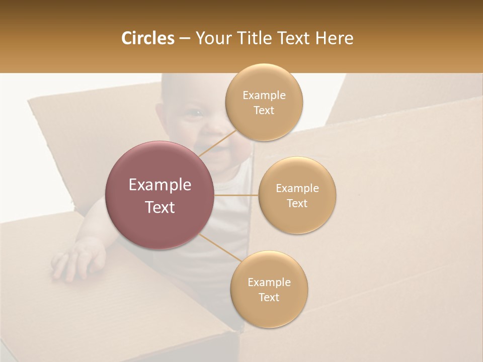 A Baby Sitting In A Cardboard Box With A Smile On His Face PowerPoint Template