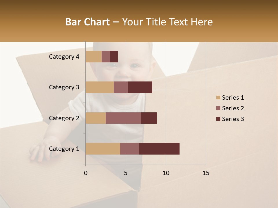 A Baby Sitting In A Cardboard Box With A Smile On His Face PowerPoint Template