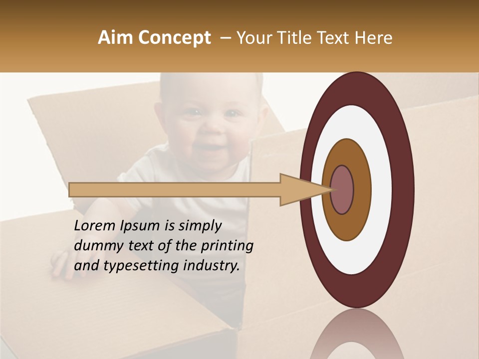 A Baby Sitting In A Cardboard Box With A Smile On His Face PowerPoint Template