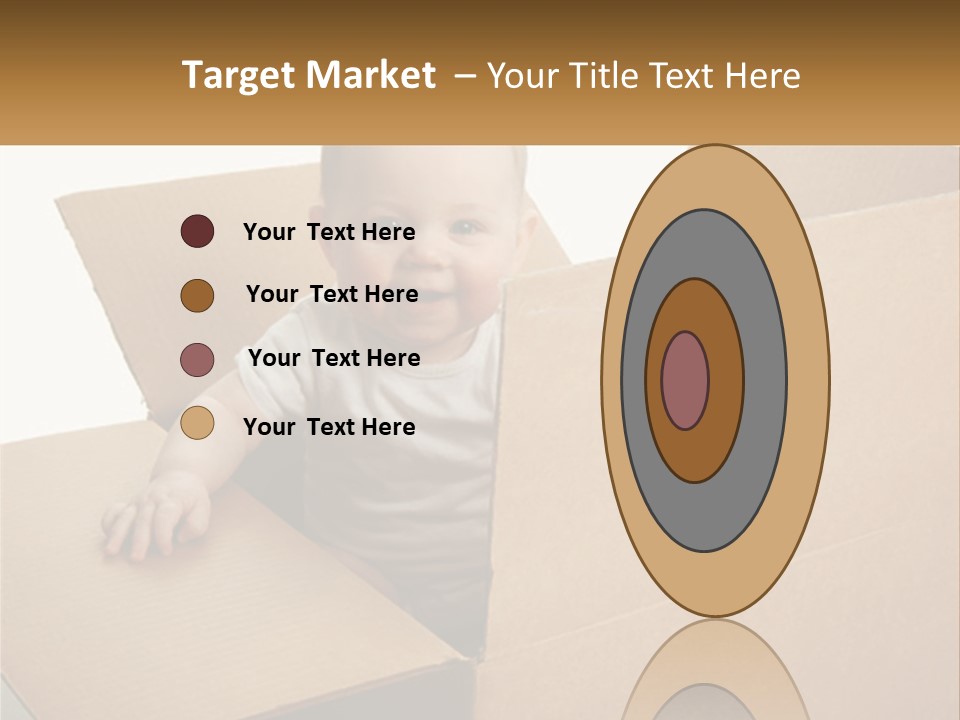 A Baby Sitting In A Cardboard Box With A Smile On His Face PowerPoint Template