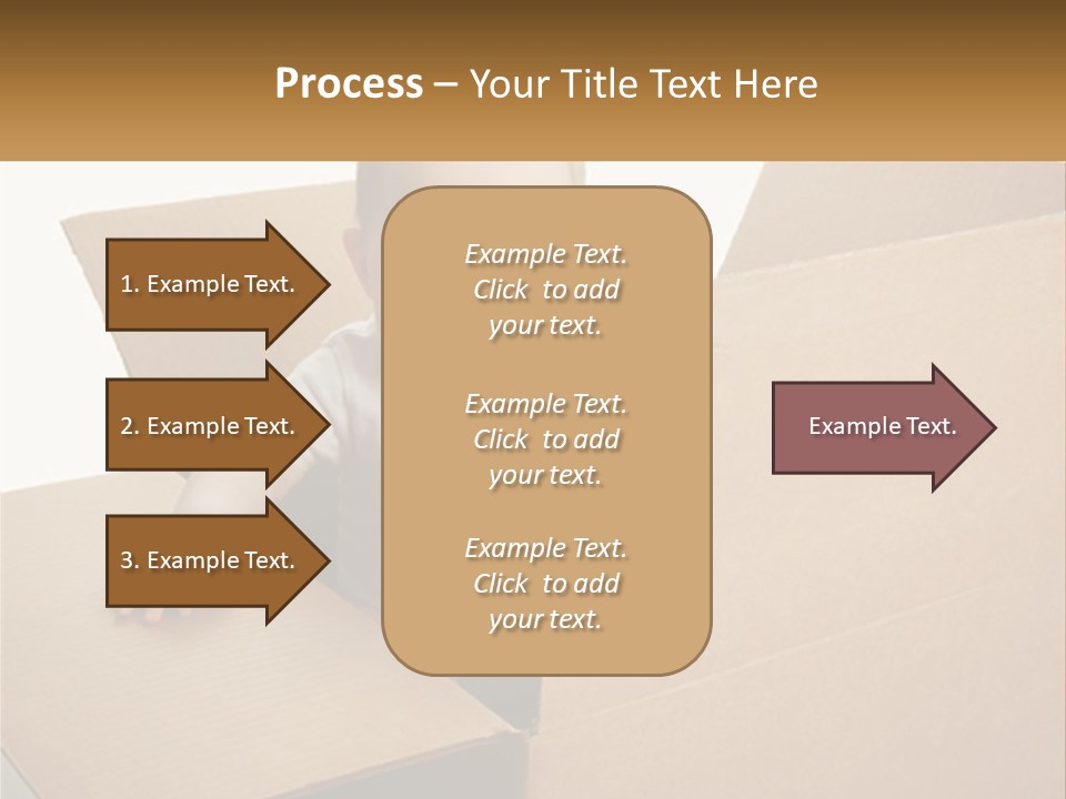 A Baby Sitting In A Cardboard Box With A Smile On His Face PowerPoint Template