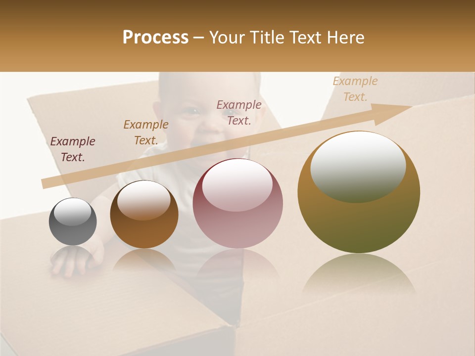 A Baby Sitting In A Cardboard Box With A Smile On His Face PowerPoint Template