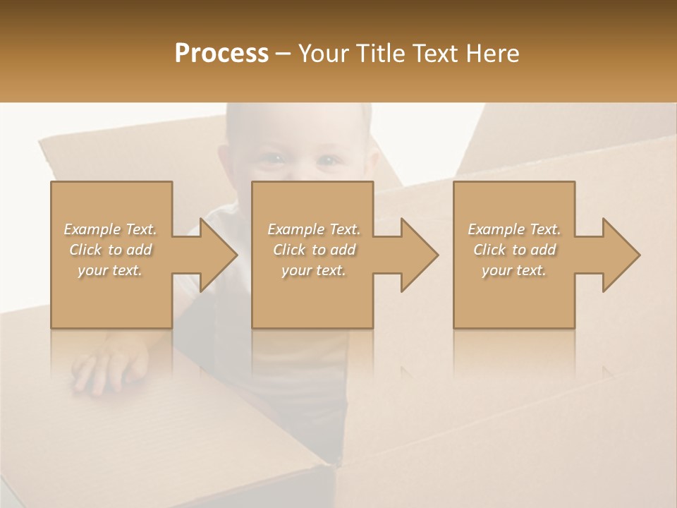 A Baby Sitting In A Cardboard Box With A Smile On His Face PowerPoint Template