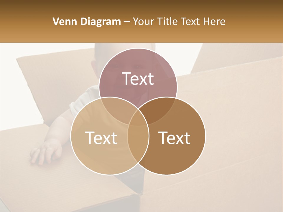 A Baby Sitting In A Cardboard Box With A Smile On His Face PowerPoint Template