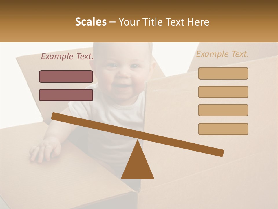 A Baby Sitting In A Cardboard Box With A Smile On His Face PowerPoint Template