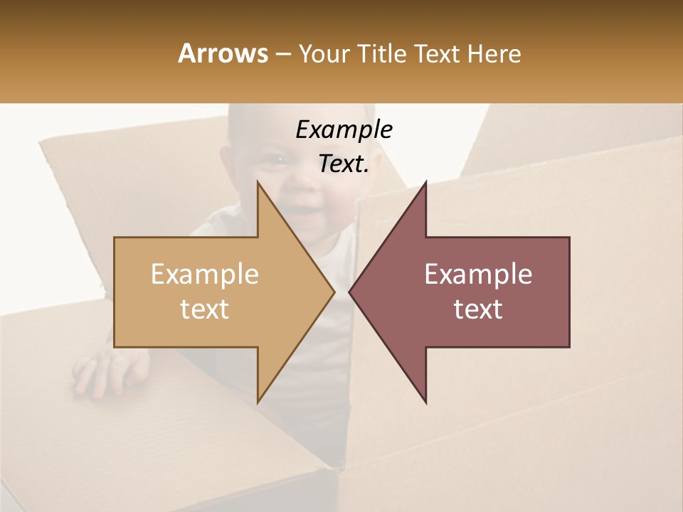 A Baby Sitting In A Cardboard Box With A Smile On His Face PowerPoint Template