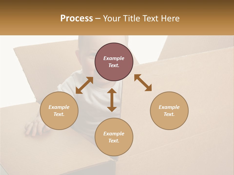 A Baby Sitting In A Cardboard Box With A Smile On His Face PowerPoint Template