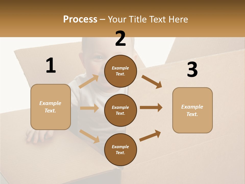 A Baby Sitting In A Cardboard Box With A Smile On His Face PowerPoint Template