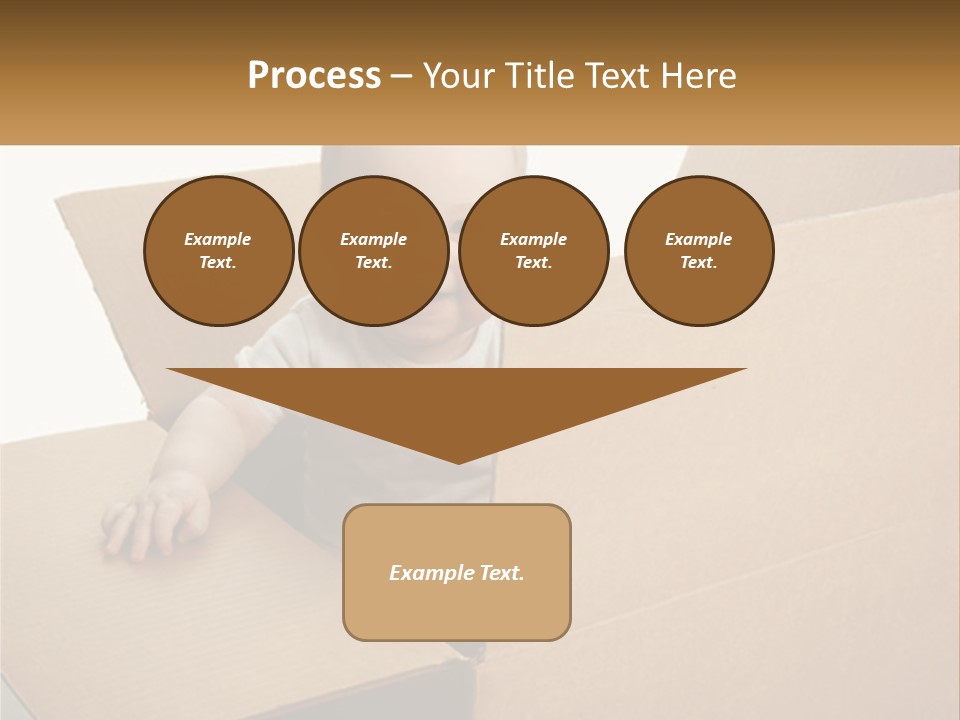 A Baby Sitting In A Cardboard Box With A Smile On His Face PowerPoint Template
