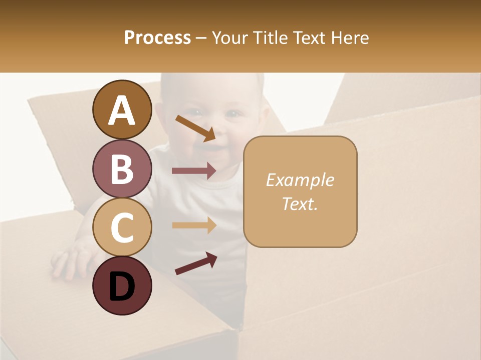 A Baby Sitting In A Cardboard Box With A Smile On His Face PowerPoint Template