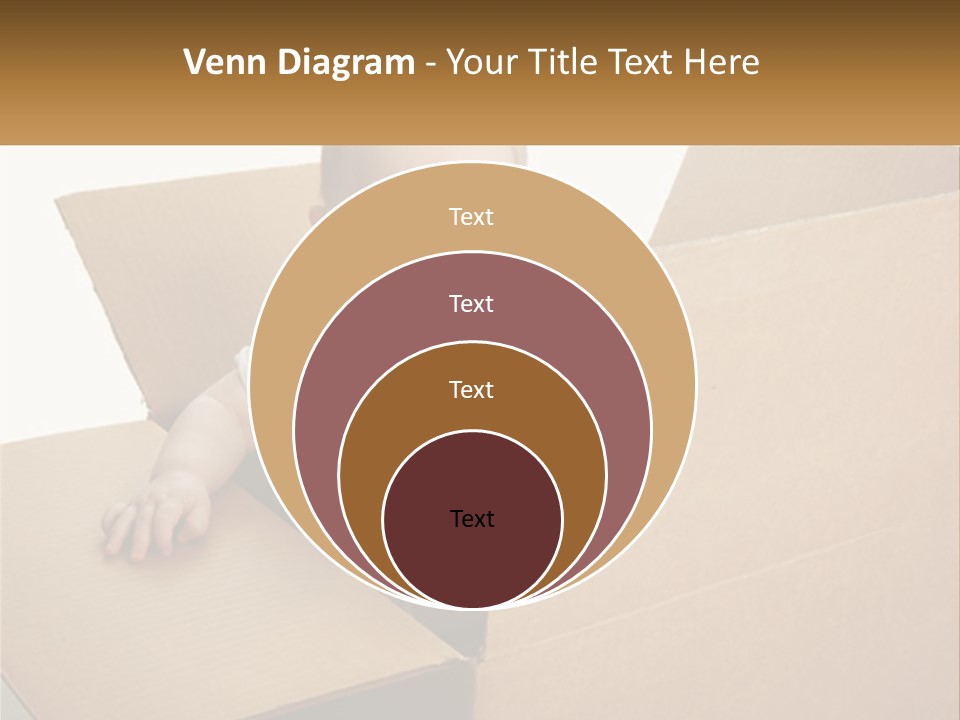 A Baby Sitting In A Cardboard Box With A Smile On His Face PowerPoint Template