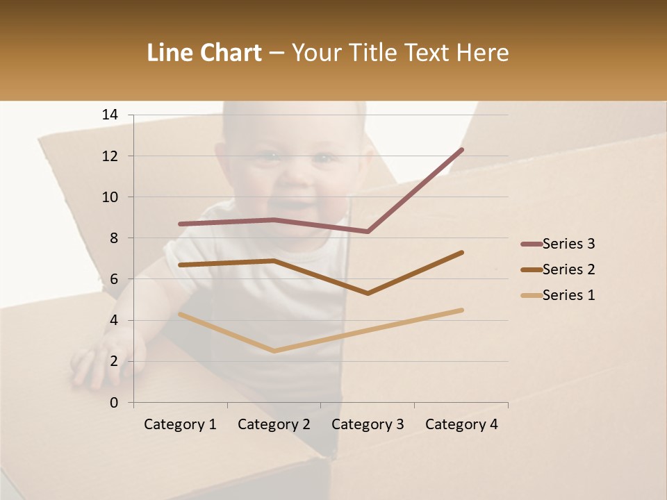 A Baby Sitting In A Cardboard Box With A Smile On His Face PowerPoint Template