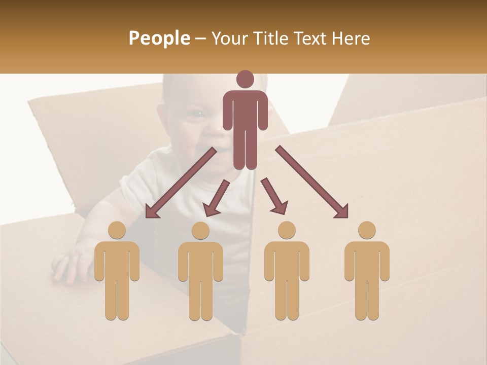 A Baby Sitting In A Cardboard Box With A Smile On His Face PowerPoint Template