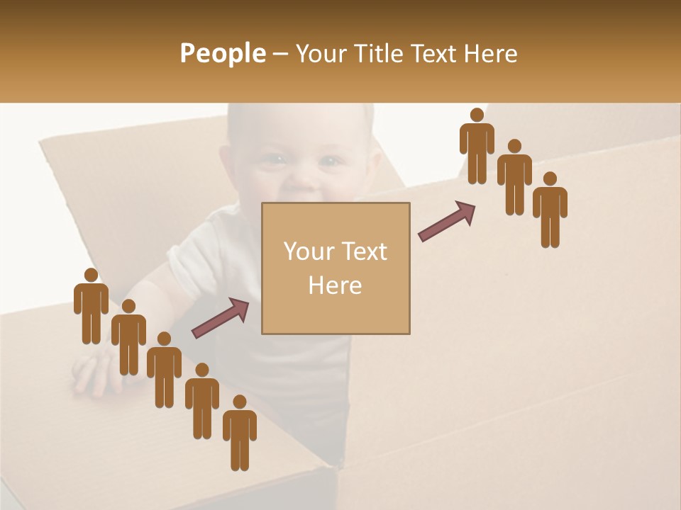 A Baby Sitting In A Cardboard Box With A Smile On His Face PowerPoint Template