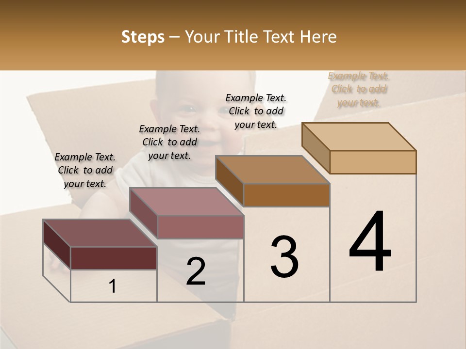 A Baby Sitting In A Cardboard Box With A Smile On His Face PowerPoint Template