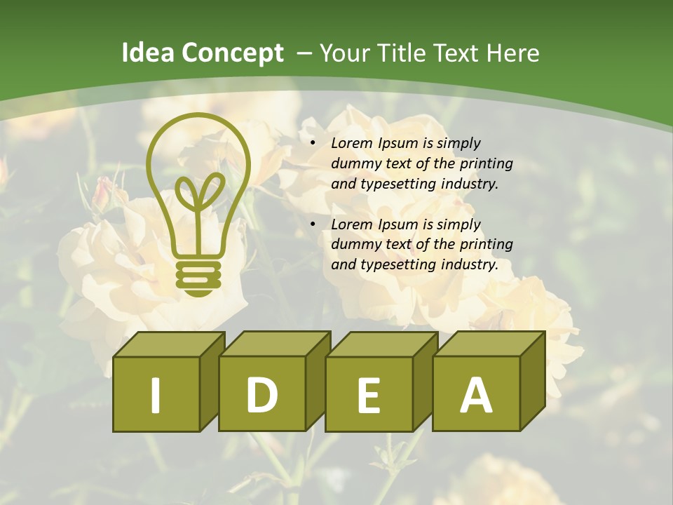 A Yellow Rose Powerpoint Presentation Is Shown PowerPoint Template