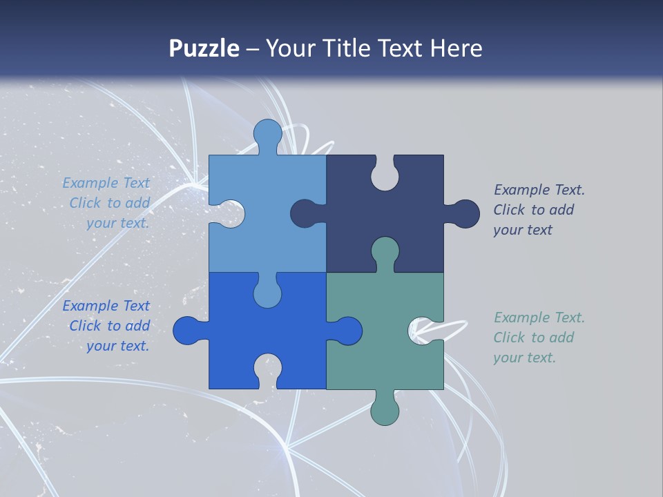 A Blue Globe With Lines In The Middle Of It PowerPoint Template