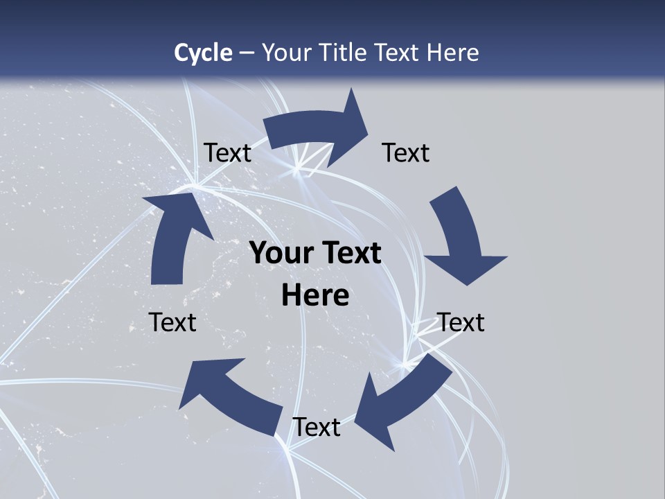 A Blue Globe With Lines In The Middle Of It PowerPoint Template