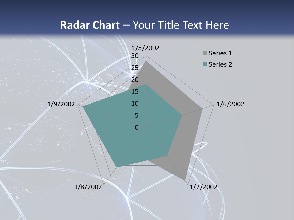 A Blue Globe With Lines In The Middle Of It PowerPoint Template