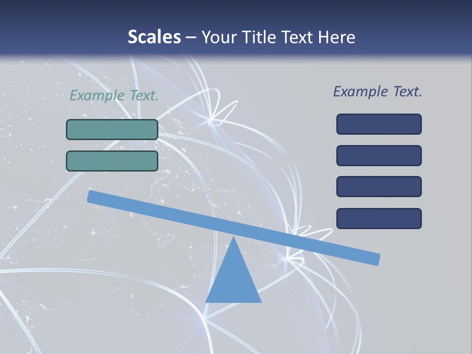 A Blue Globe With Lines In The Middle Of It PowerPoint Template