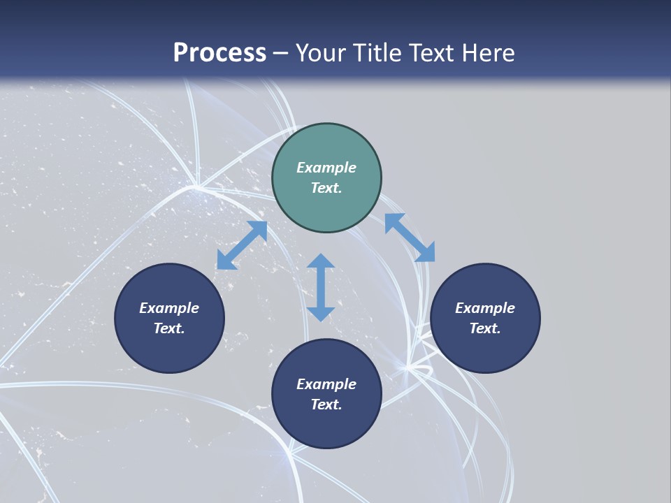 A Blue Globe With Lines In The Middle Of It PowerPoint Template
