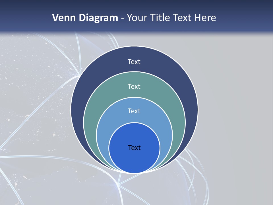 A Blue Globe With Lines In The Middle Of It PowerPoint Template
