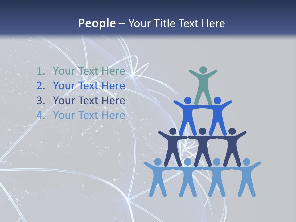 A Blue Globe With Lines In The Middle Of It PowerPoint Template