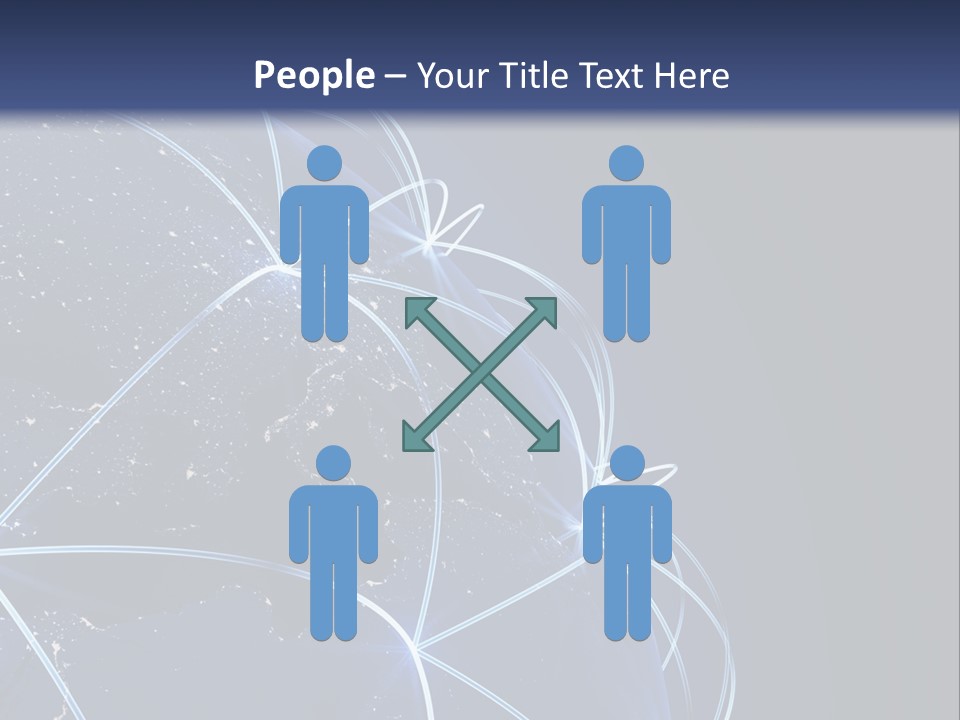 A Blue Globe With Lines In The Middle Of It PowerPoint Template