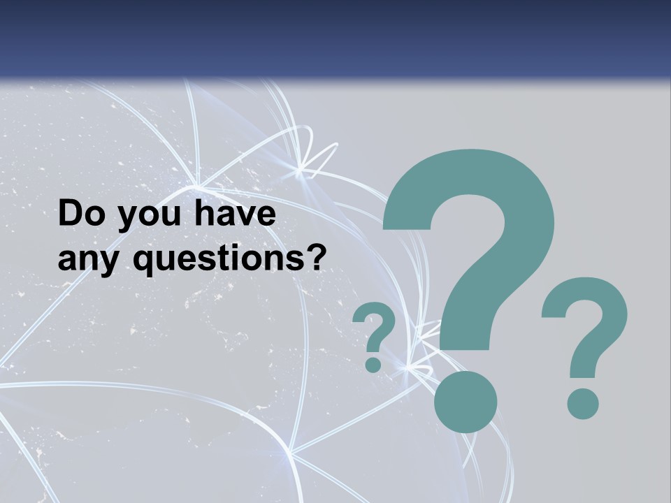 A Blue Globe With Lines In The Middle Of It PowerPoint Template