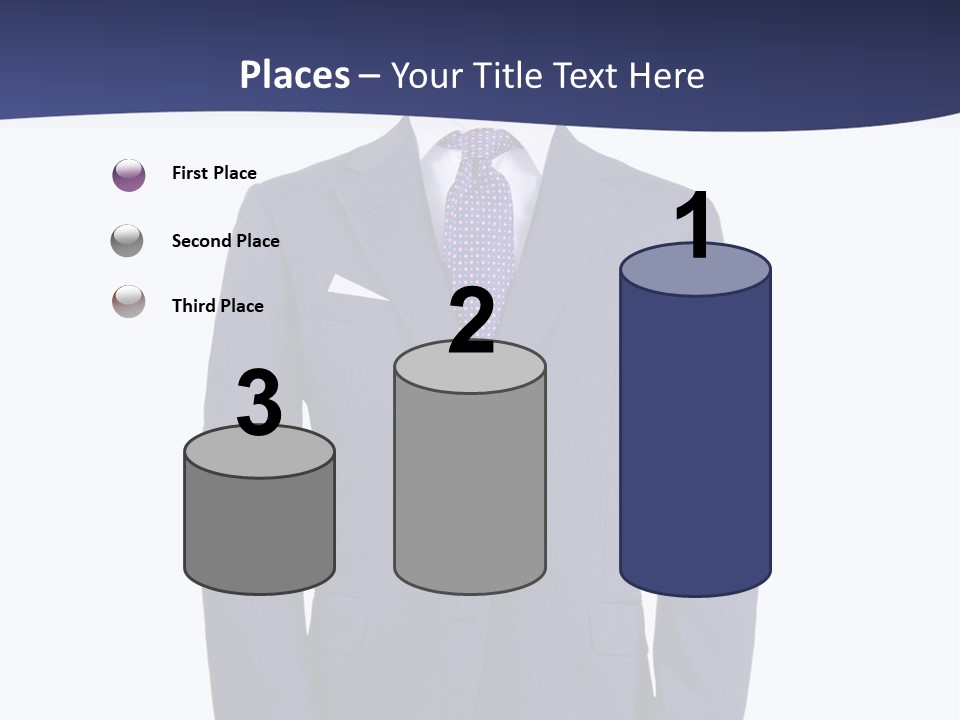 A Blue Suit And Tie On A Mannequin PowerPoint Template