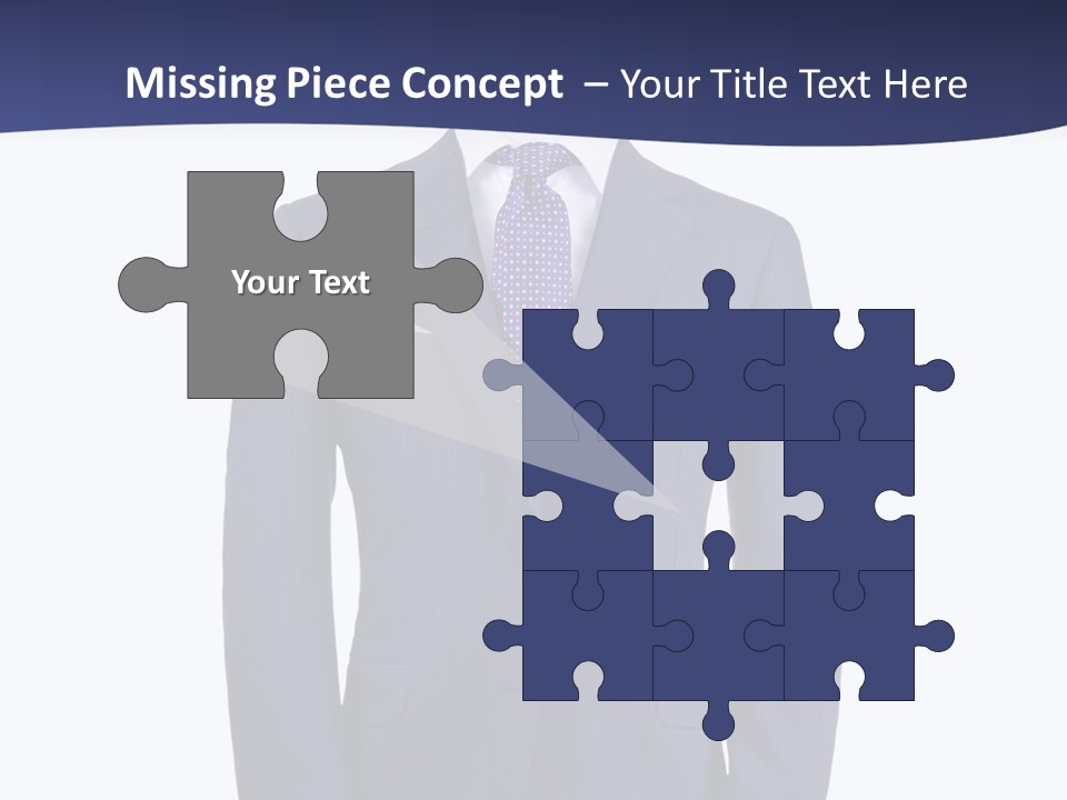 A Blue Suit And Tie On A Mannequin PowerPoint Template