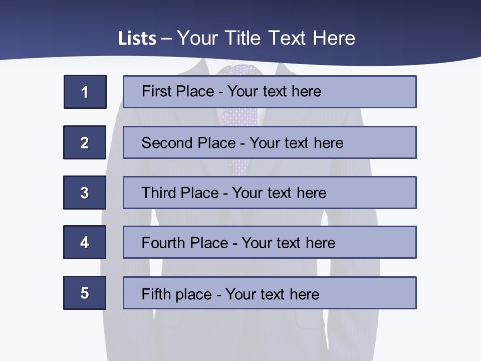 A Blue Suit And Tie On A Mannequin PowerPoint Template