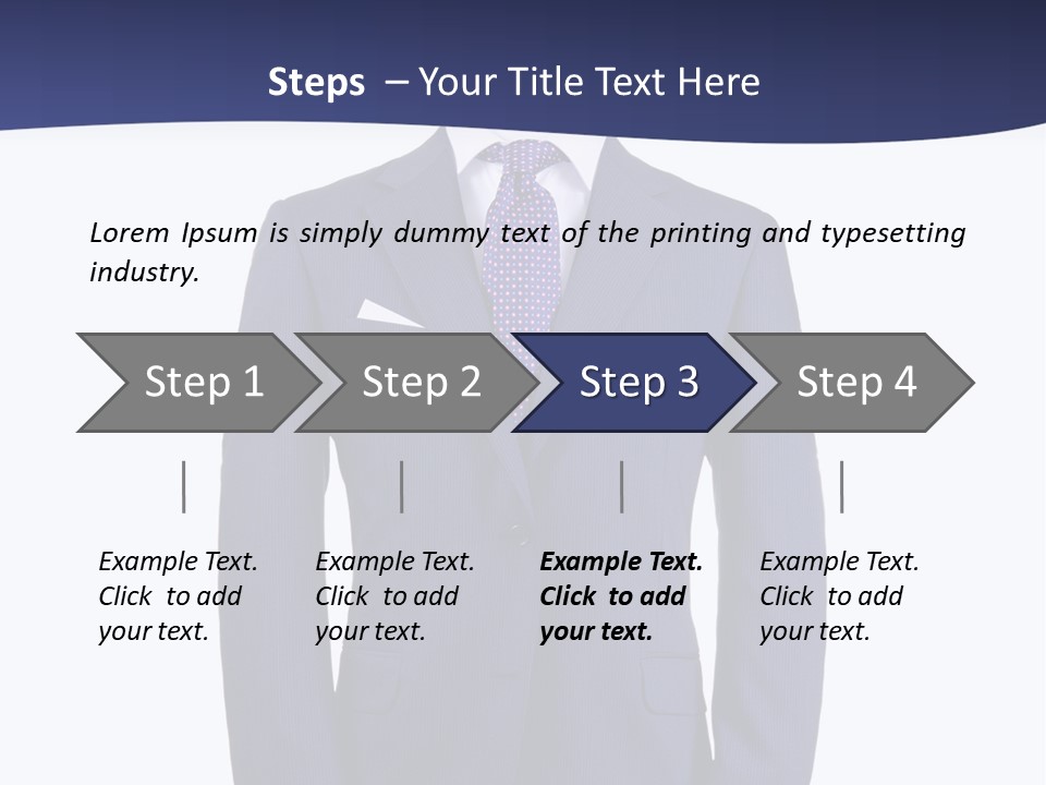 A Blue Suit And Tie On A Mannequin PowerPoint Template