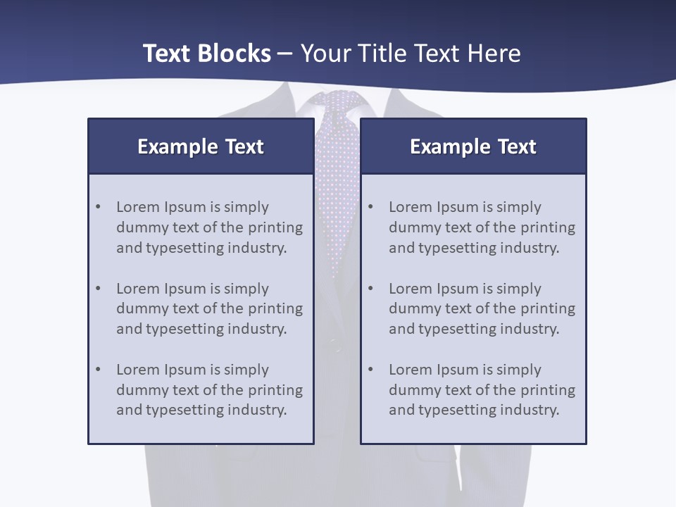 A Blue Suit And Tie On A Mannequin PowerPoint Template