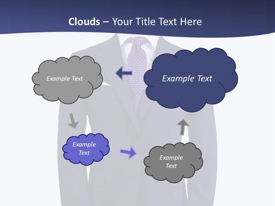 A Blue Suit And Tie On A Mannequin PowerPoint Template
