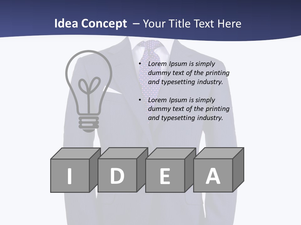 A Blue Suit And Tie On A Mannequin PowerPoint Template