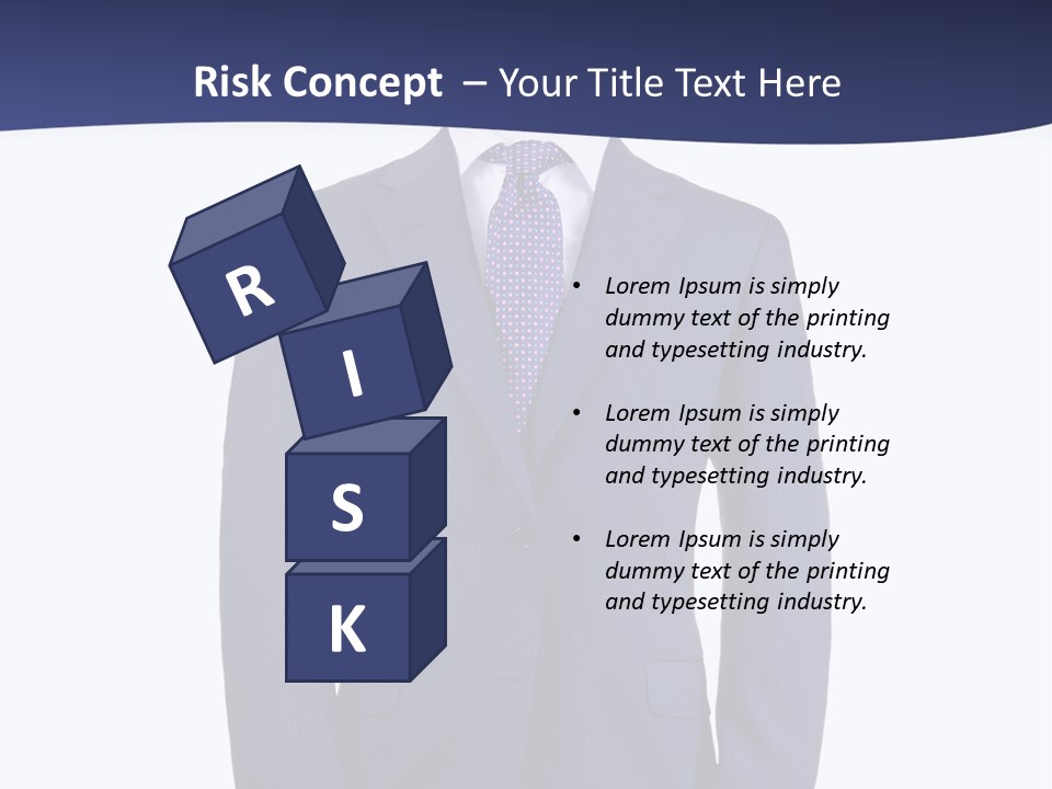 A Blue Suit And Tie On A Mannequin PowerPoint Template