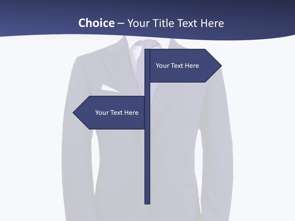 A Blue Suit And Tie On A Mannequin PowerPoint Template