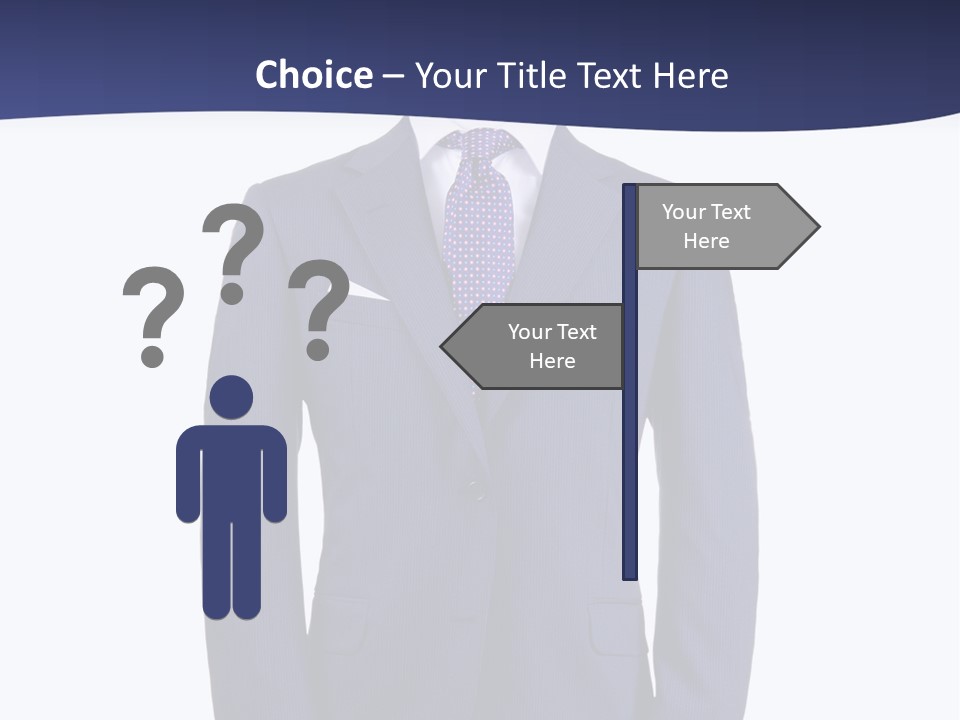 A Blue Suit And Tie On A Mannequin PowerPoint Template