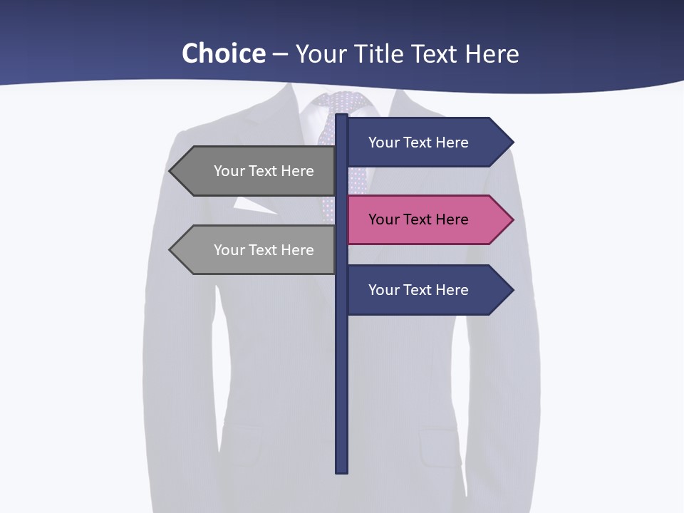 A Blue Suit And Tie On A Mannequin PowerPoint Template