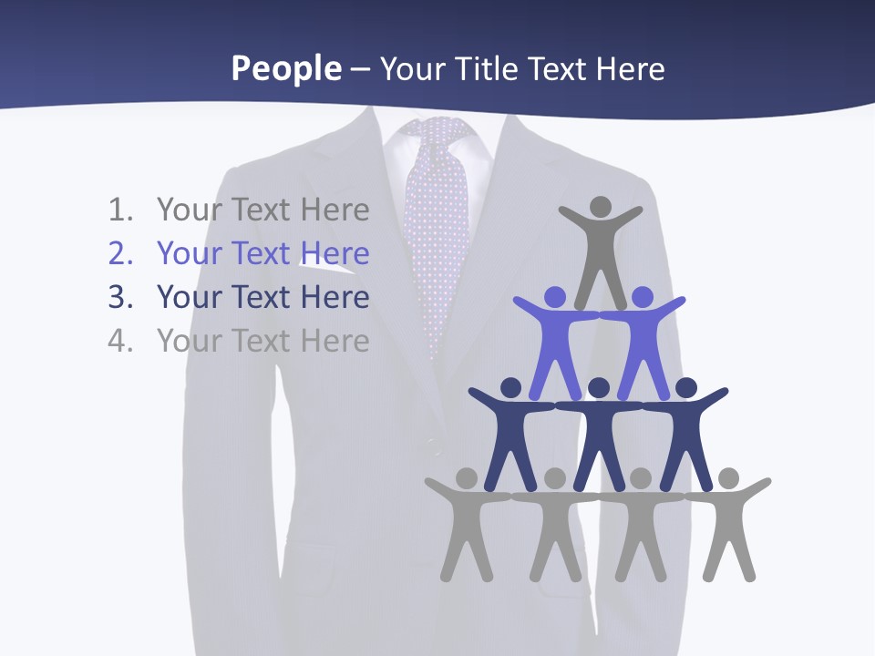 A Blue Suit And Tie On A Mannequin PowerPoint Template