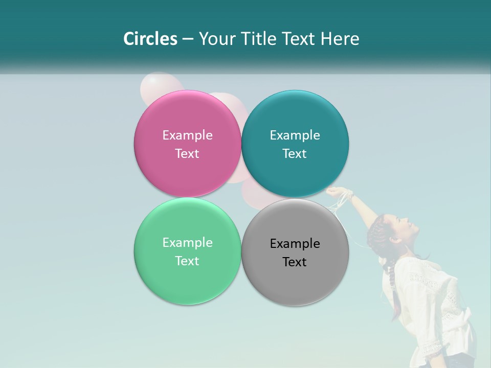 A Woman Holding A Bunch Of Pink Balloons PowerPoint Template