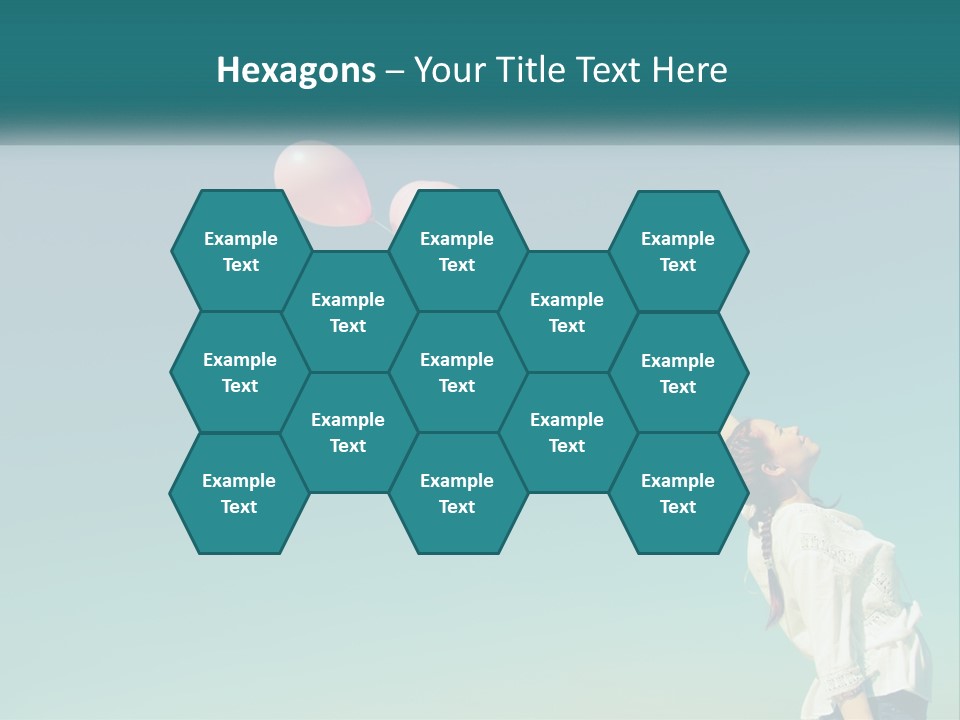 A Woman Holding A Bunch Of Pink Balloons PowerPoint Template