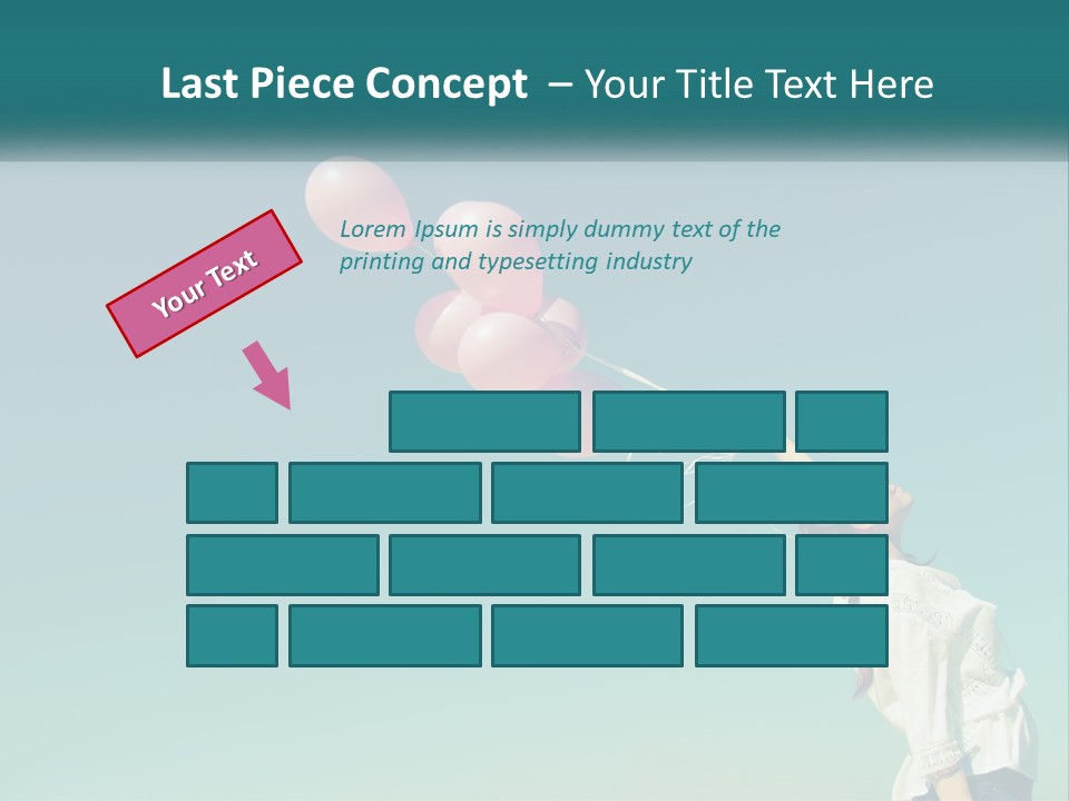 A Woman Holding A Bunch Of Pink Balloons PowerPoint Template