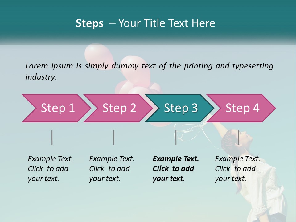 A Woman Holding A Bunch Of Pink Balloons PowerPoint Template