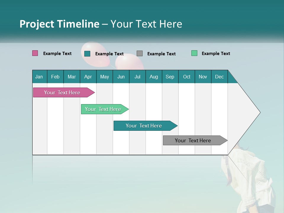 A Woman Holding A Bunch Of Pink Balloons PowerPoint Template