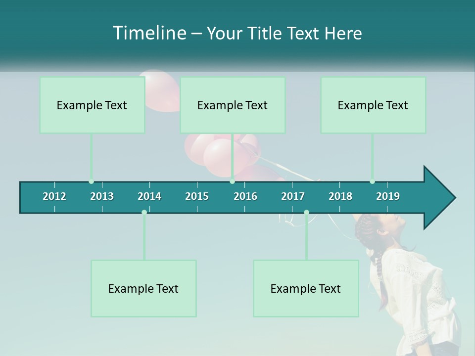 A Woman Holding A Bunch Of Pink Balloons PowerPoint Template