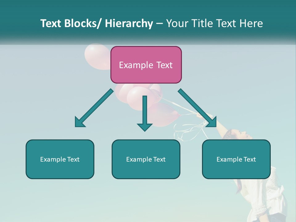 A Woman Holding A Bunch Of Pink Balloons PowerPoint Template