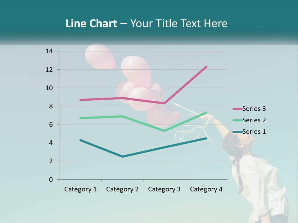 A Woman Holding A Bunch Of Pink Balloons PowerPoint Template